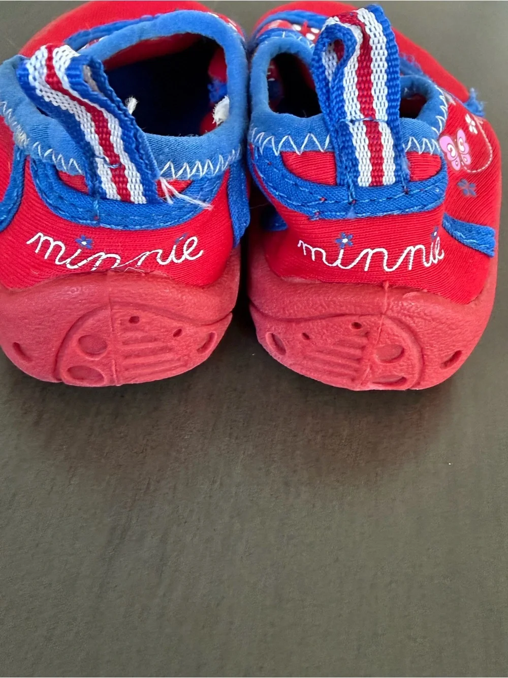 Minnie Mouse Red & Blue Kids Slip-On Water Shoes